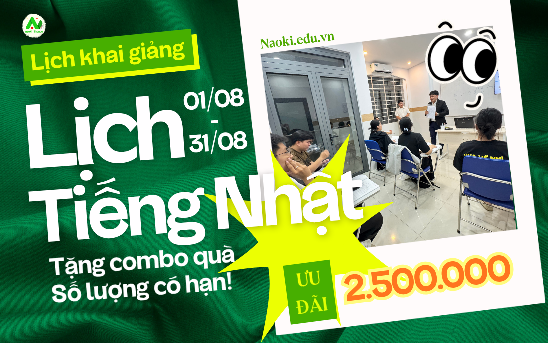 Lớp tiếng Nhật Thủ Đức tháng 8/2026 | Naoki Nihongo